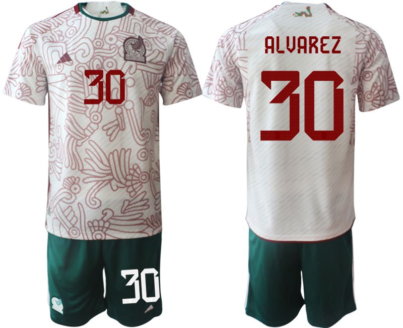 Men 2022 World Cup National Team Mexico away white 30 Soccer Jerseys